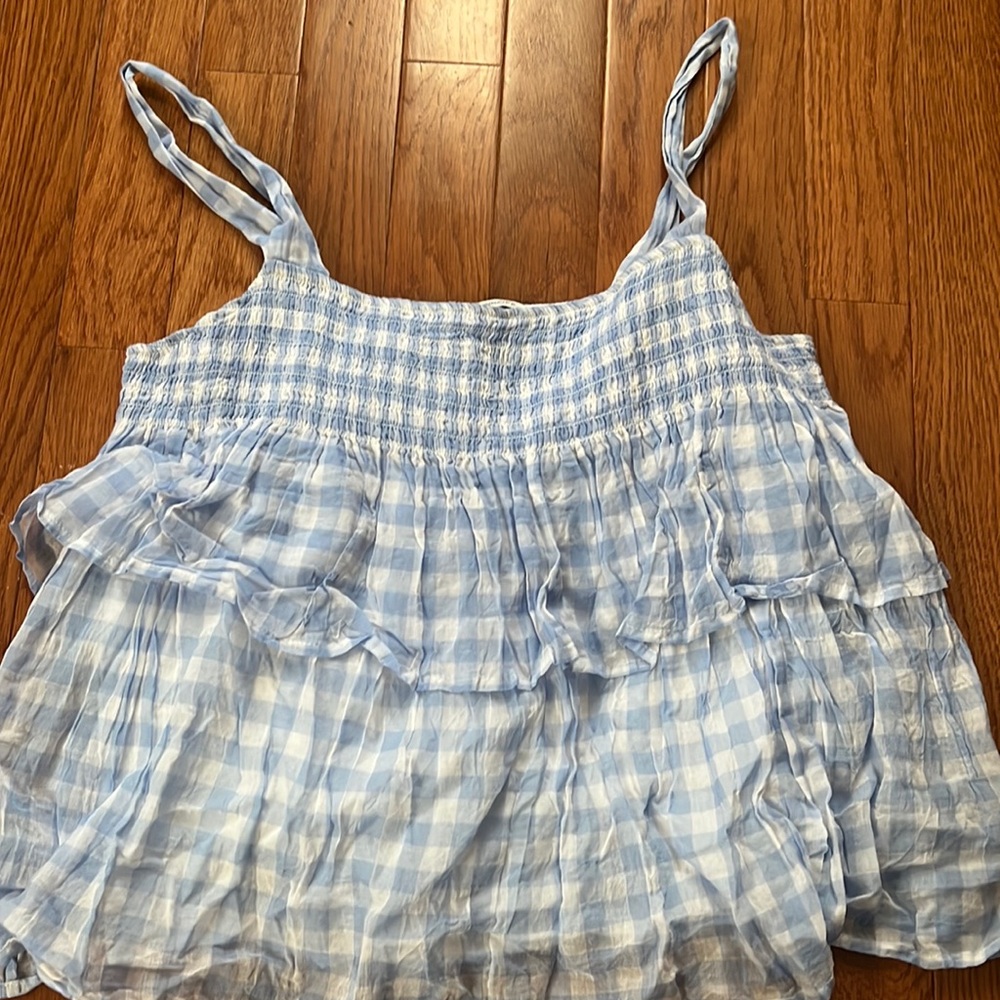 Rebecca minkoff flowy gingham tank XS